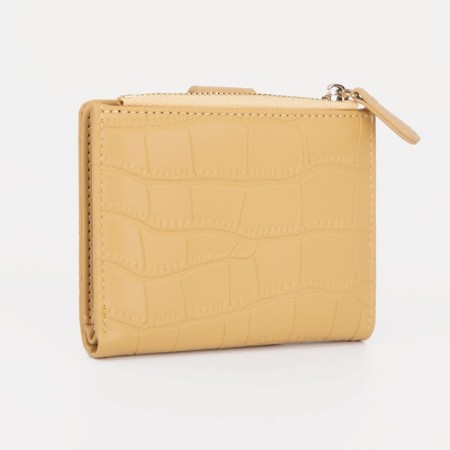 Women's wallet on the button, yellow color-1