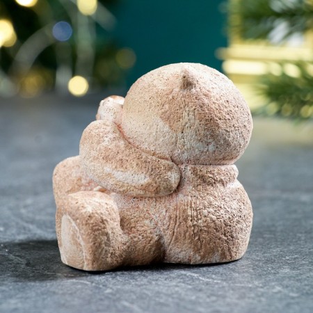 Figure "Bear sits with a bunny" beige, 8x6x6cm-1