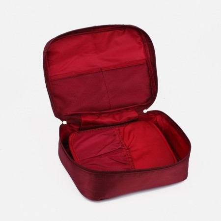 Cosmetic bag with lightning, burgundy color-2