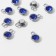 Circle-suspension “Circle” Small 1.3 × 0.9 × 0.2 cm, (set 10 pcs.), Blue color in silver