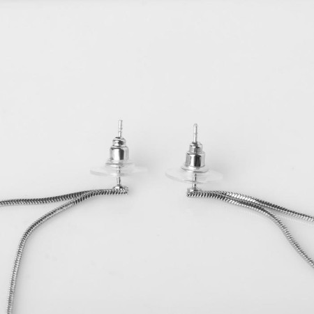 Hanging earrings "Maxi", color silver, 23 cm-2