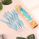 Candles for cake twisted "serpentine" 6 pcs, cocktail, sky blue