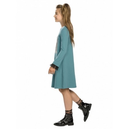 Dress for girls, height 128 cm, blue color-2