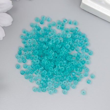 Glass beads 8/0 "Matte translucent. Sea" 10 g-1
