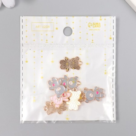 Decor for creativity metal, enamel "Mishka with heart" mix 1.7x1.3 cm-5