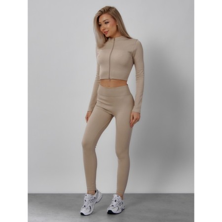 Sports suit female, size 42, beige color-12
