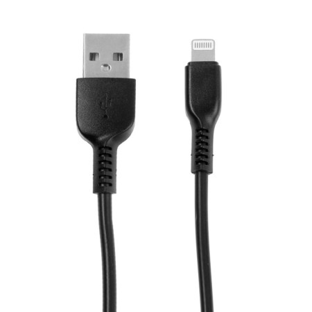 Hoco X13, Lightning cable - USB, 2.4 A, 1 m, PVC braid, black-1