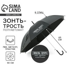 Umbrella is the semiautomatic device “Tyumen is hot like hot springs”, black color, 8 spokes, r = 45 cm