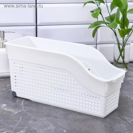 Container for storage Economic "Loft", 3 l, 35.5 × 13 × 17 cm, on wheels, white color-5