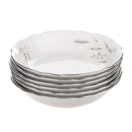 Constance soup plate, decor "Silver ears, Platinum layering", 19 cm-1