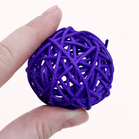 Decorative ball from the vine, set 6 pcs, size 1 pc 5 cm, color mix-3
