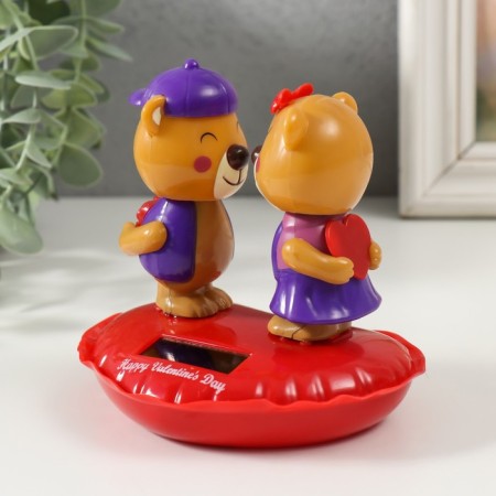 Plastic pendulum from the solar battery "Kiss. ​​Bear" 9x11.8x11 cm-3