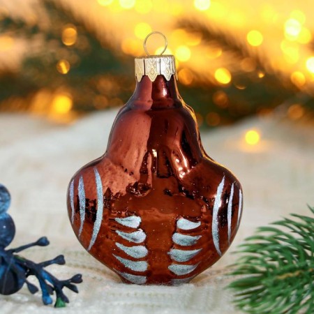 Christmas tree toy "owl" d- 7 cm, brown-1