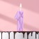 Candle for the cake "ice", the number "1", lilac