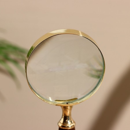 Lupa table souvenir "ari" wood, brass 25 cm-2