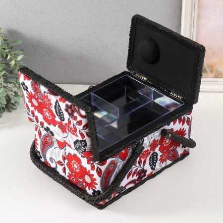 Casket for needlework "Folk Flower pattern" 19x26x14.5 cm-2