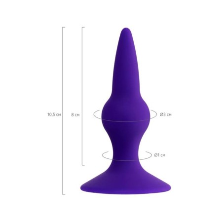 Anal plug KLAPSY, silicone, purple color, 10.5 cm, D = 3 cm-6