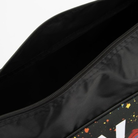 Children's sports bag for a boy with a zipper, external pocket, black color-7