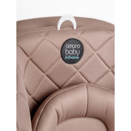 AMAROBABY BRILLANT, ISOFIX fastening, class D, group 0+/1/2/3 (0-36 kg), beige color, beige-17