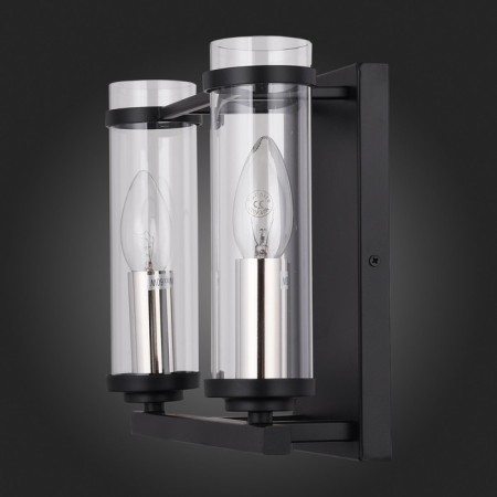 Sconces st. SL334.401.02. Bichero. 2x60 W, E14, 29, 4x24 cm, black color, nickel-7