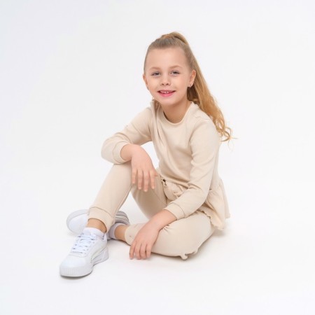 Kids (jumper, trousers) minku, beige color, height 110 cm-4