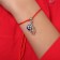 Bracelet-reinforcing "red thread" an eye and a turtle, the color is blue with black silver, d = 7 cm