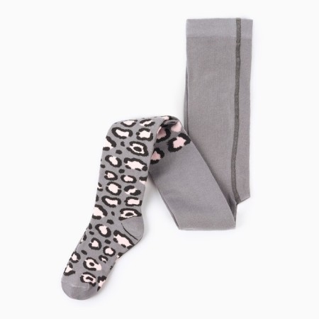 Pantyhose children's kaftan "leopard" 116-122 cm, gray