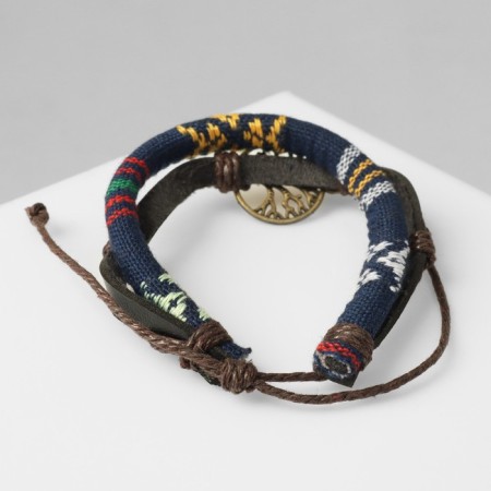 Bracelet Skin "Bright weaving" tree, color brown-blue, d = 8 cm-2