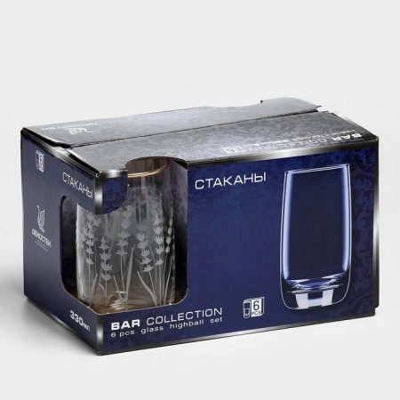 Set of glass glasses "Lavender", 330 ml, 6 pcs-5