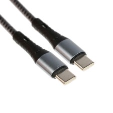 Type-C cable-Type-C, 3 A, 66 W, fast charging, fabric braid, 1 meter, gray