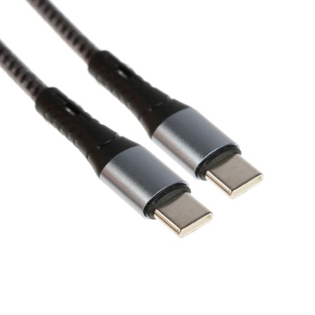 Type-C cable-Type-C, 3 A, 66 W, fast charging, fabric braid, 1 meter, gray