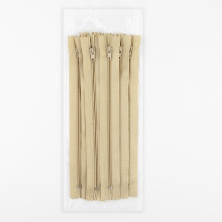 Lightning "Spiral", No. 3, non -proceeding, castle machine, 20 cm, beige color-2
