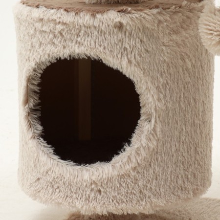 Complex for cats with a claw, 63 x 41 x 76 cm, fluffy fur, jute, brown-5
