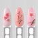 Nail stickers "Sakura", voluminous, pink/white color