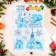 Stickers on the windows "New Year" Santa Claus, Winter House, 43 x 28 cm