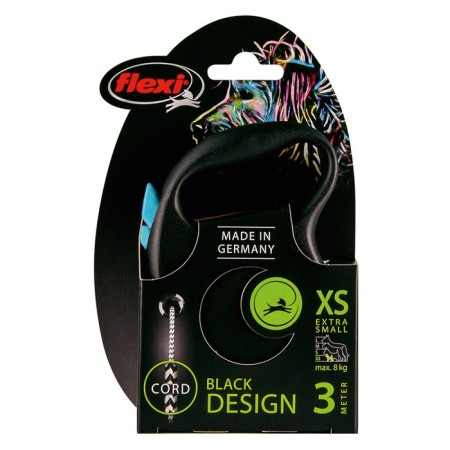 Roulette Flexi Black Design XS (up to 8 kg) 3 m cable, black/blue-3