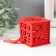 Casket wood "Plum Flower" Red 6.5x6.5x6.5 cm