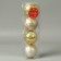 Set of balls plastic D-5.5 cm, 4 pcs "New Year's Fun" rhombus flower, gold