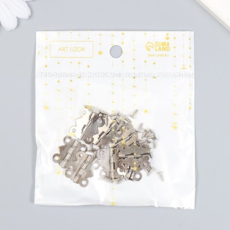 Loop for the casket metal curly silver set 8 pcs 2x2.1 cm-5