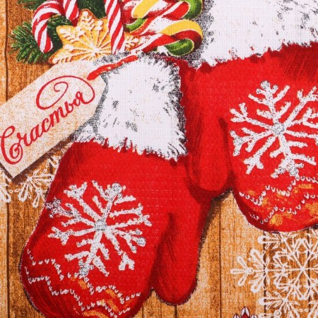 New Year's towel "mittens" 35x60 cm-1