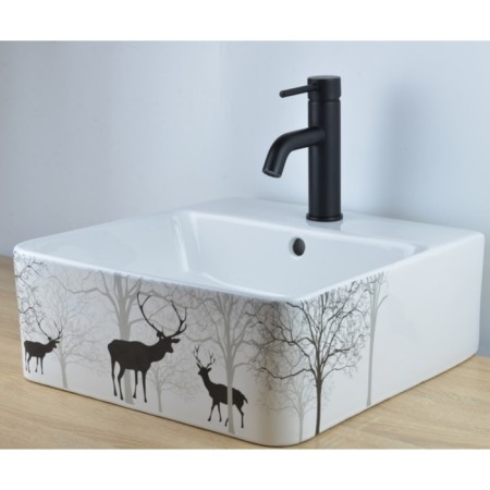 Bronze de Luxe Scandi 1451B shell mixer, single -leaf, pour 116 mm, black-3