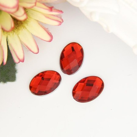 Decor for creativity Plastic "Rhil Obv. Red" set 34 pcs 1.2x1.4 cm-1