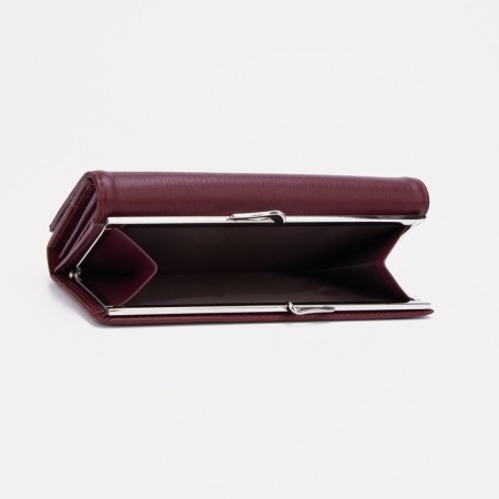 Women's wallet on magnets, burgundy color-3
