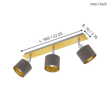 Lamp Valbiano 3x10W E14 brass, nickel-1