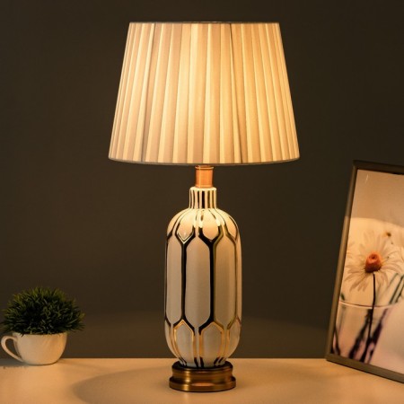 Armando table lamp E27 40W white-gold 28x28x55 cm Risalux-1