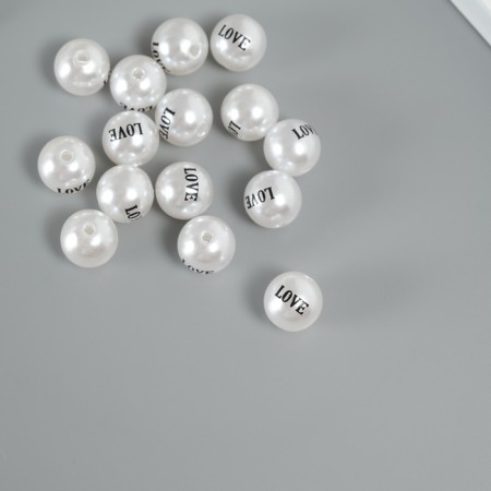 Busina for creativity plastic "Pearls - love set 15 pcs d = 1.2 cm-2