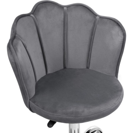 Computer chair BUD GREY, Metal/velor, Chrome/Gray 55x47x75 cm-4