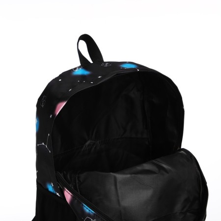 A backpack with a zipper, 3 outer pockets, black color-5