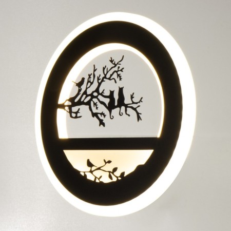 Sconces "Birds on the branch" LED 24W 3000-4000K Black 22x3.5x22 cm-1