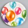 Disposable paper plate "Happy Birthday", balls 18 cm